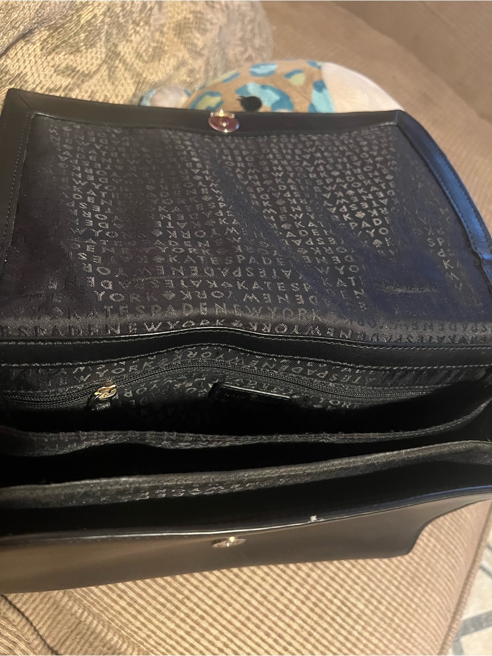 kate spade Black Leather Messenger Crossbody - Picture 6 of 6